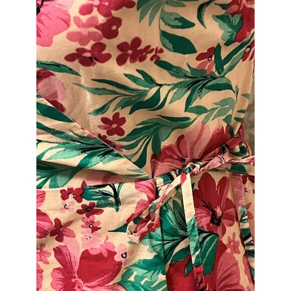 NWT J.Crew •0• Pink Floral Woven Cotton Sleeveless Wrap Dress #AO365 - Picture 8 of 13